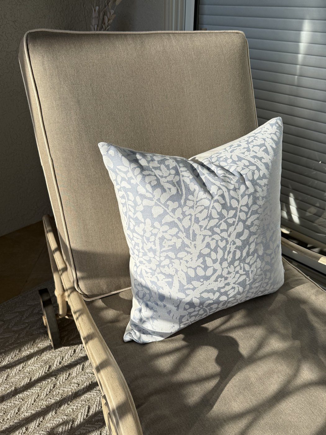 Arbre de Matisse outdoor pillow on lanai chaise