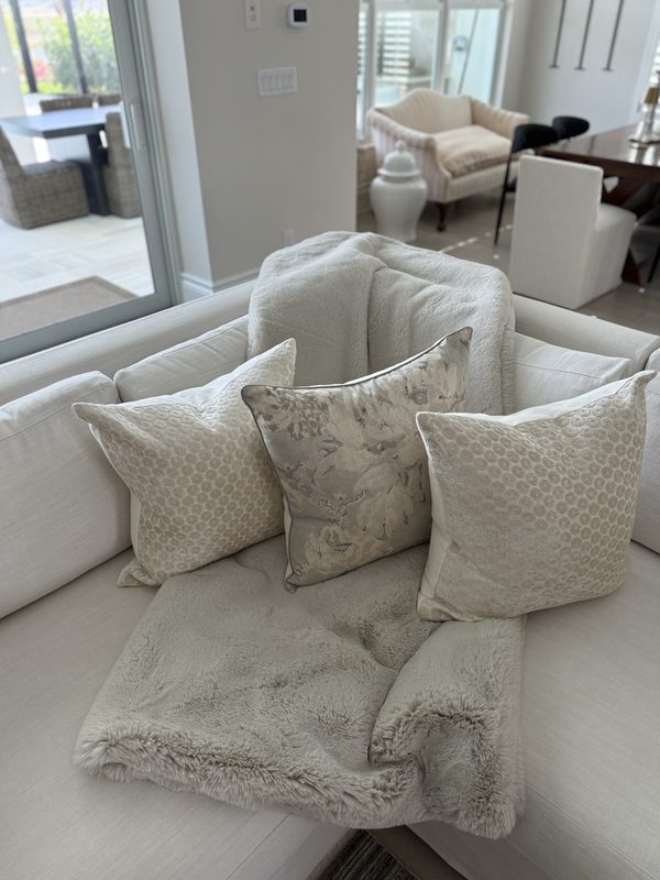 Peony Cloud on sofa