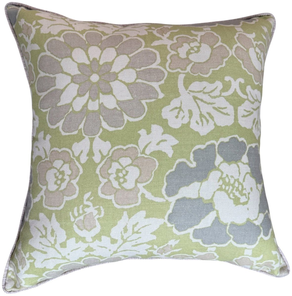 Shima Anna French linen blend pillow in soft green, pink and lavender by PepperTree Designs