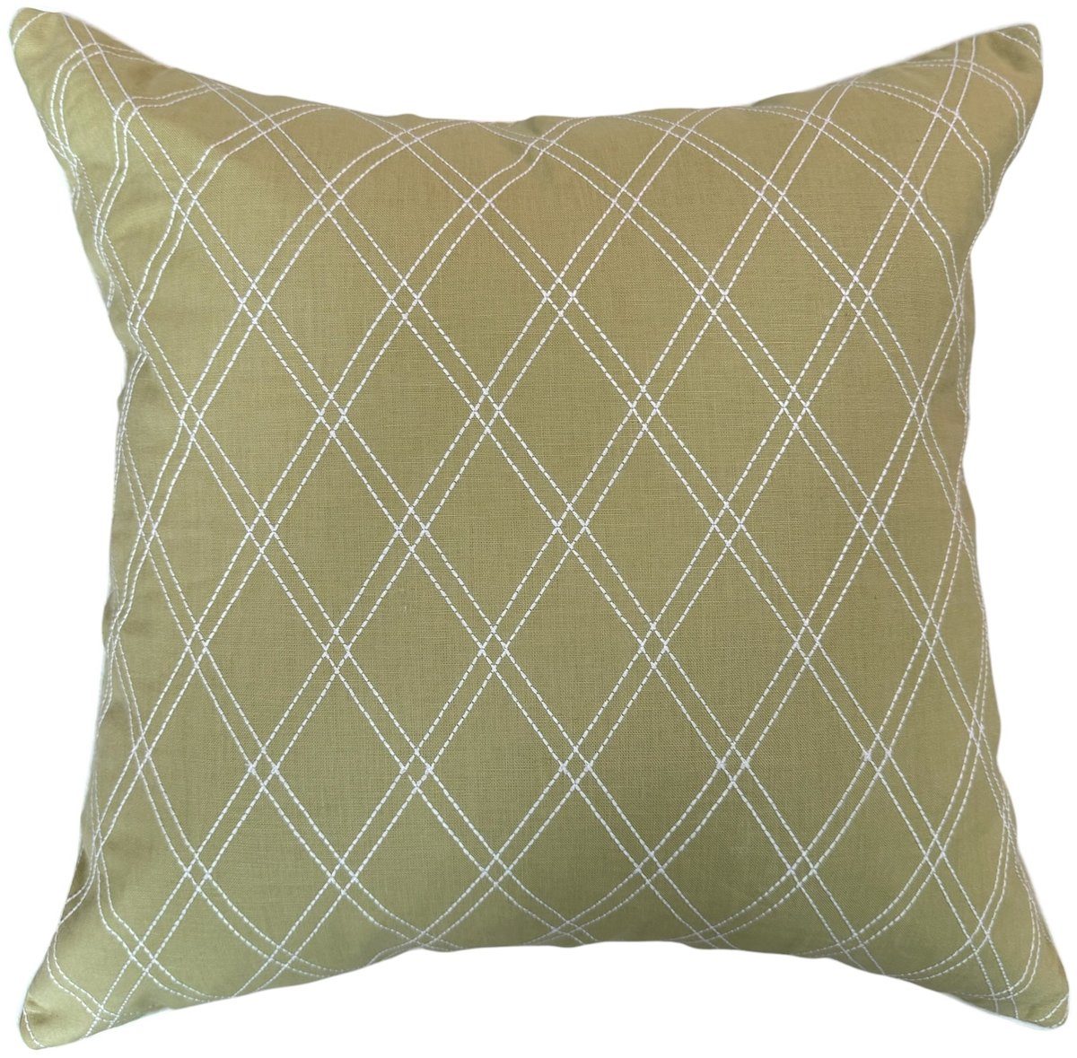Theodora Bobby Williams Lee Jofa pillow in leaf and oyster by PepperTree Designs